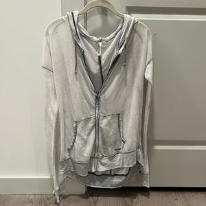 HANG TEN - light gray zip up jacket, size L, in perfect condition!